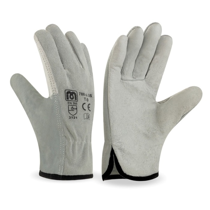 Guante tipo conductor flor vacuno y dorso de serraje 788-LGS - Referencia 788LGSG